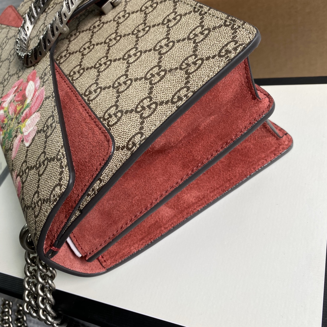 Gucci Dionysus Small GG Supreme Shoulder Bag 400249 Dark red